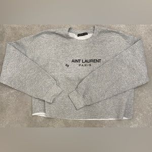 Brooklyn Karma “S aint Laurent” gray sweatshirt
